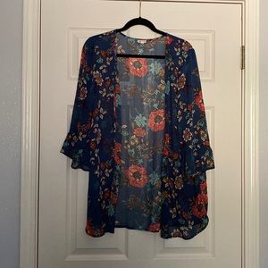 Dark Blue Floral Cardigan